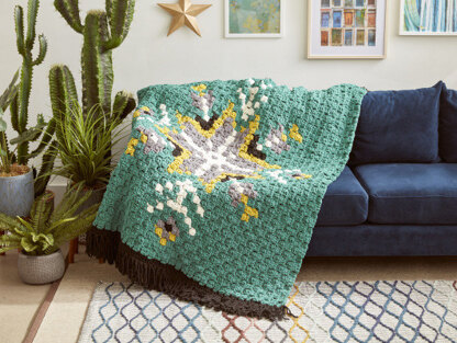 Geo Folk C2C Malachite Crochet Afghan in Bernat Blanket - Downloadable PDF