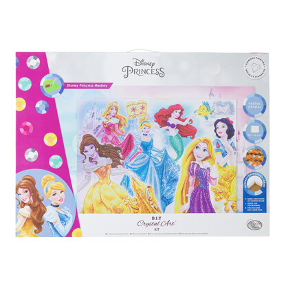 Crystal Art Disney Princess Medley, 90x65cm Diamond Painting Kit