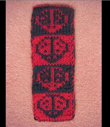 Ladybug double knitting bookmark