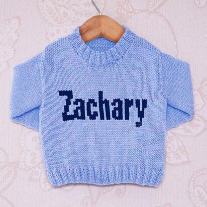 Intarsia - Zachary Moniker Chart - Childrens Sweater