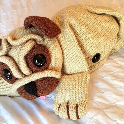 Percival The Pug Pyjama/Hot Water Bottle Case - knitting pattern