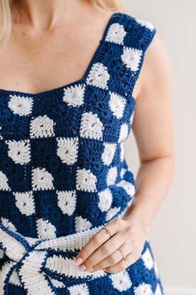 Women's Bowtie Granny Square Dress