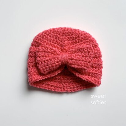 Ribbed Baby Turban Hat with Bow