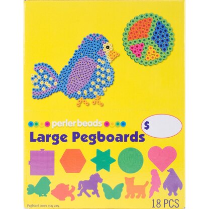 Perler Large Basic Shapes Pegboard Assortment 18 Pieces - Square/Circle/Hexagon