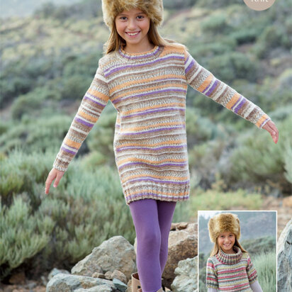 Round Neck and Cowl Neck Sweater Dresses in Sirdar Crofter DK - 2311 - Downloadable PDF