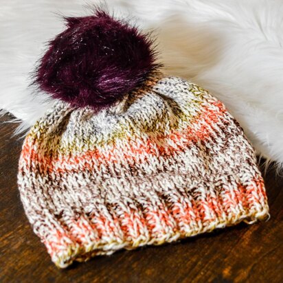 Bulky Slouch Beanie with Pom Pom