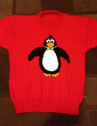 Cute Christmas Penguin Front & Back Jumper