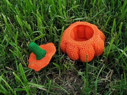 Crochet pumpkin box