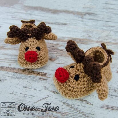 Reindeer Booties - Baby sizes