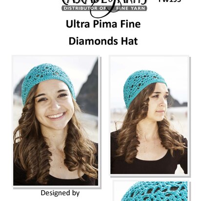 Diamonds Hat in Cascade Yarns Ultra Pima Fine - FW195 - Downloadable PDF