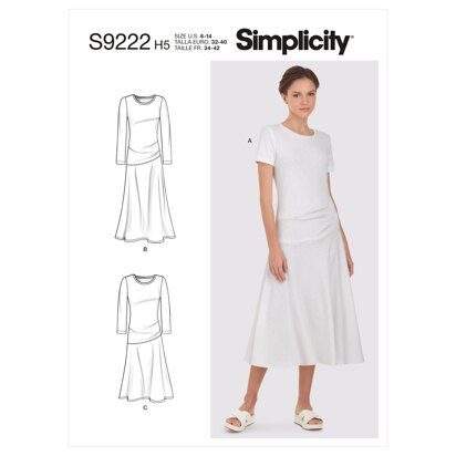 Simplicity Misses' Knit Dress In Two Lengths S9222 - Sewing Pattern