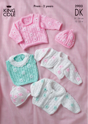Cardigan, Sweater, Top, Bolero and Hat in King Cole Comfort Baby DK - 2903