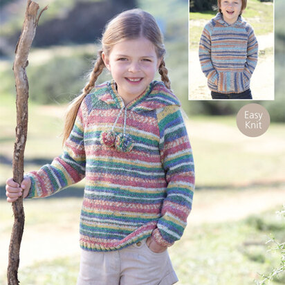 Child's Hooded Raglan Sweater in Sirdar Crofter DK - 2391 - Downloadable PDF