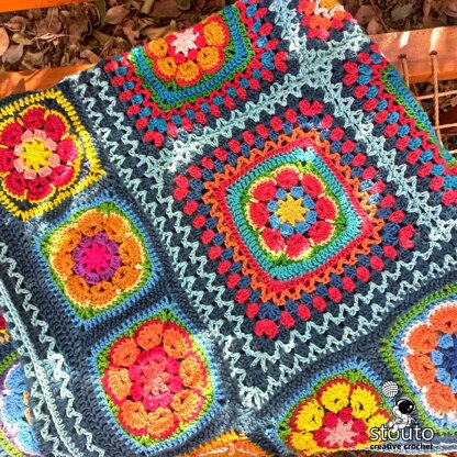 Find Peace Flower SquaresLapghan