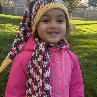 Toddler festive hat and scarf set