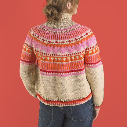 Folk Flourish Sweater - Free Knitting Pattern for Women in Paintbox Yarns Simply Chunky