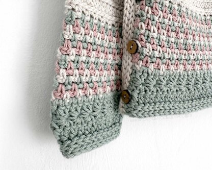 6-12 months- TICA Crochet Sweater / Cardigan