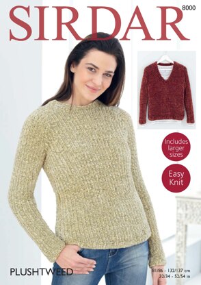Sweaters in Sirdar Plushtweed - 8000 - Downloadable PDF
