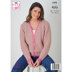 Cardigan and Slipover knitted in King Cole Merino Blend 4Ply - P6295