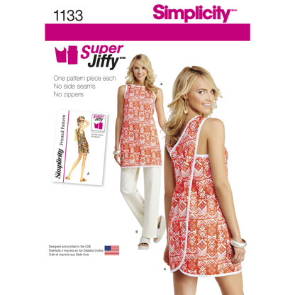 Simplicity Women's Super Jiffy Tunic and Trousers 1133 - Paper Pattern, Size A (6-8-10-12-14-16-18)