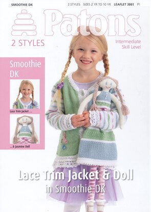 Lace Trim Jacket and Doll in Patons Smoothie DK - 3861