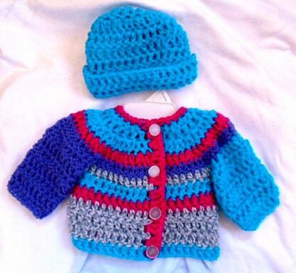 858 Baby Sweater Set