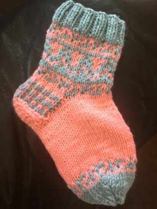 Toddler Lovely Blue in Pink Sock