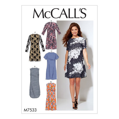 McCall's Misses'/Women's Fitted, Sheath Dresses M7533 - Sewing Pattern