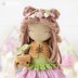 Amigurumi Crochet Doll Pattern LUNA with Kawaii Sprout by AradiyaToys (Olka Novytska) collection tutorial PDF file, elf crochet pattern doll dress fantasy kawaii