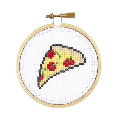 The Stranded Stitch Pizza Cross Stitch Kit - 3 inches