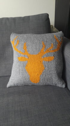 Stag's head cushion cover