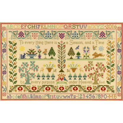 Bothy Threads Season and Time Sampler Cross Stitch Kit - 52cm x 33cm