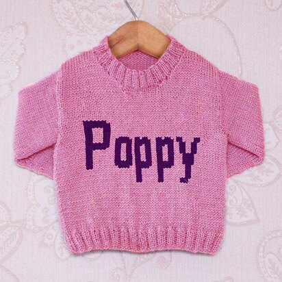 Intarsia - Poppy Moniker Chart - Childrens Sweater