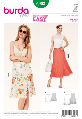 Burda Style Skirts Sewing Pattern B6903 - Paper Pattern, Size 8-24 (34-50)