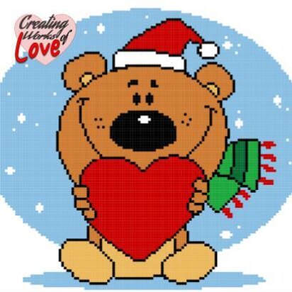 Christmas Bear With Heart Stitch Graph