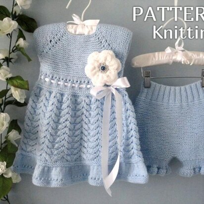 Knitting Baby Dress Knitted Diaper Cover Knitted Flower