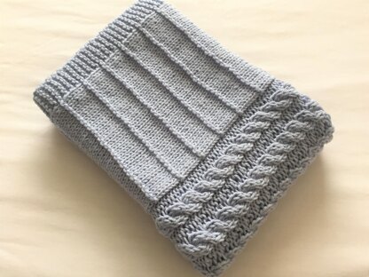 Cables & Stripes Baby Blanket