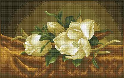 Diamond Dotz Diamond Painting Set Magnolien auf Goldsamt