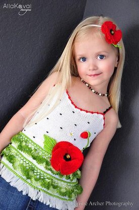 Poppy Tank Top Hand Knitted with crochet details