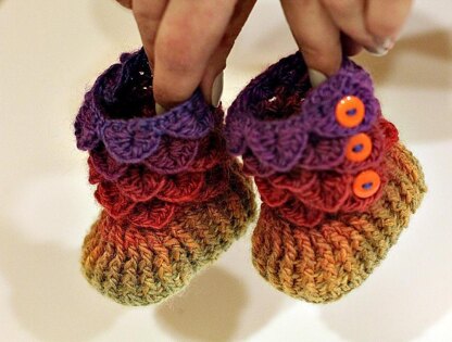 Dragon Slippers Crocodile Stitch Booties