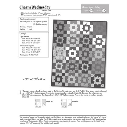 Moda Fabrics Charm Wednesday Quilt - Downloadable PDF