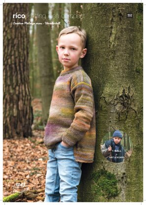 Children's Hat, Jumper and Scarf in Rico Creative Melange Aran Wonderball - 1043 - Downloadable PDF