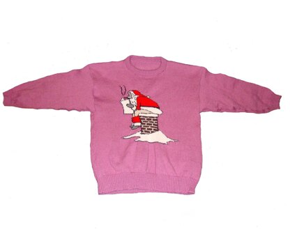 Christmas Santa Sitting On Chimney Jumper