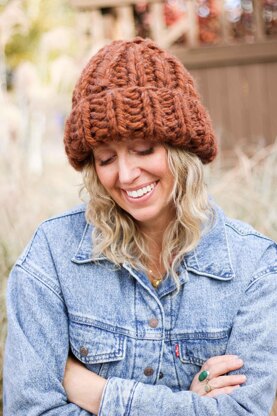 Knit Flat Chunky Hat