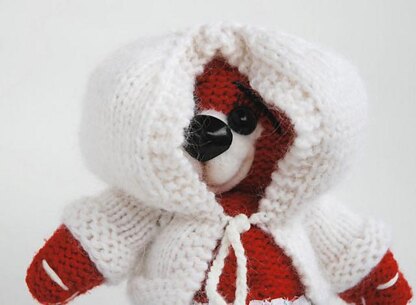 Winter Cherry Teddy bear with felted nose