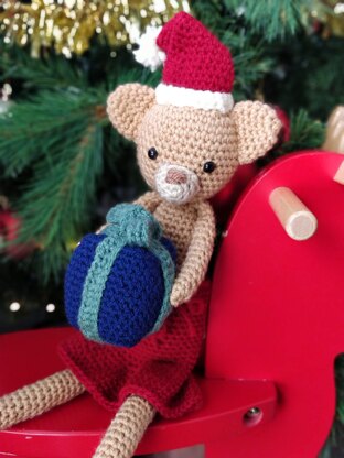 Christmas Bear Benjamin and Bella Drum Gift Crochet Amigurumi pattern