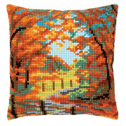 Vervaco Autumn Landscape Cross Stitch Cushion Kit - 40cm x 40cm