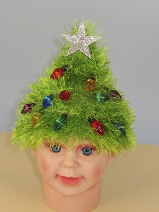 Childrens Easy Christmas Tree Beanie Hat