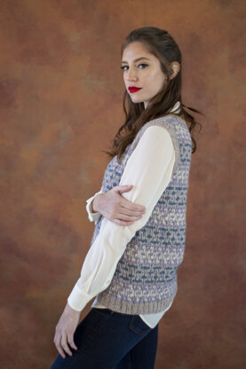 Women's Waistcoat Apogee in Universal Yarn Fibra Natura Kingston Tweed - Downloadable PDF