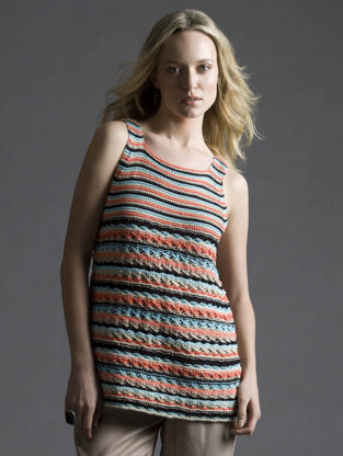 Striped Square Neck Tank in Tahki Yarns Cotton Classic